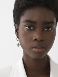 Mono boucle d’oreille Darcey amazonite en laiton - Plume Blue