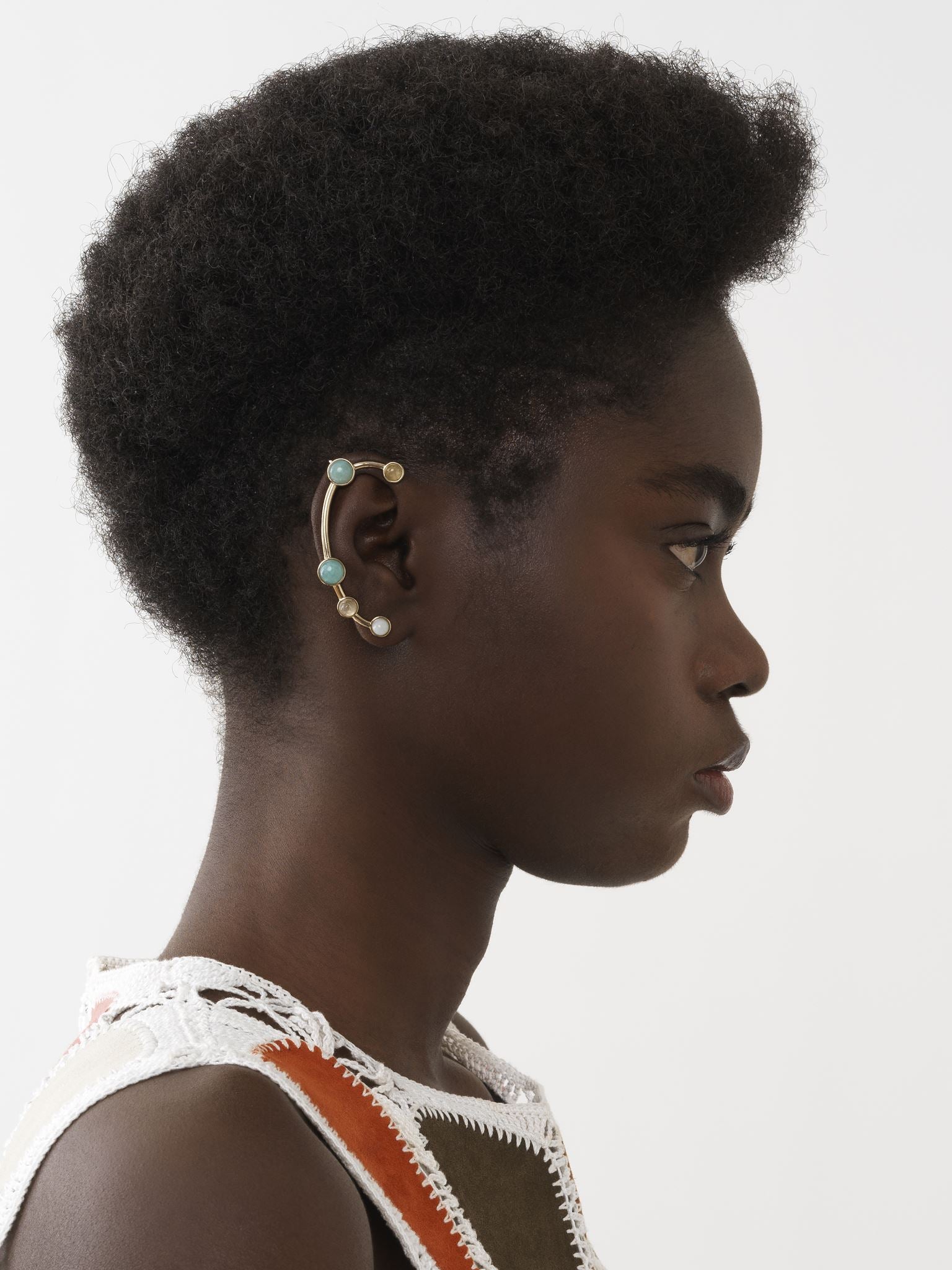 Mono boucle d’oreille zodiac bélier en laiton - Multicolor