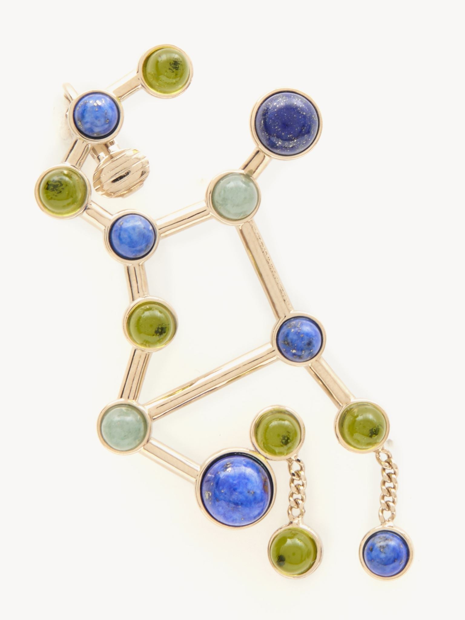Mono boucle d’oreille zodiac vierge en laiton - Multicolor