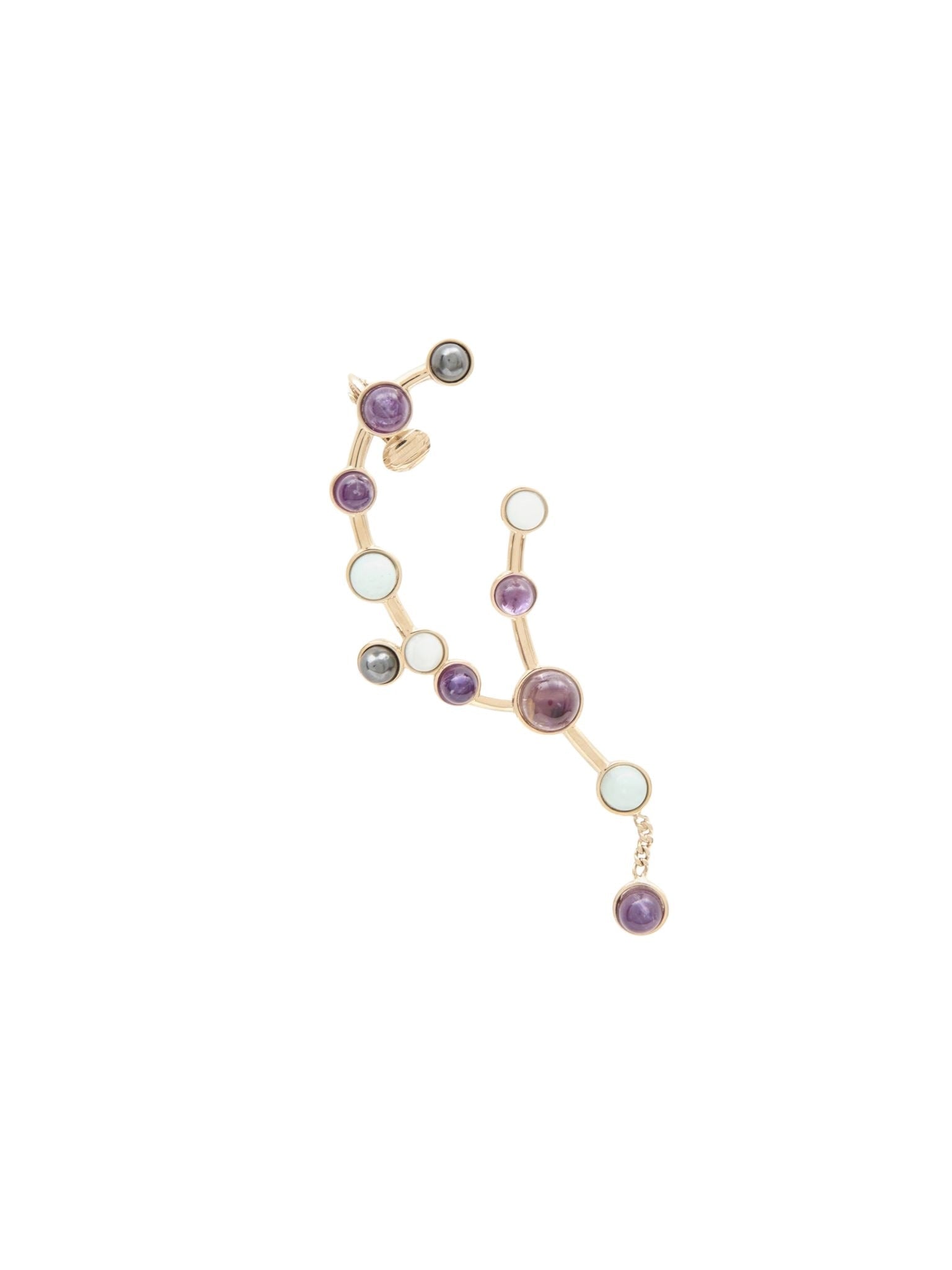 Mono boucle zodiac verseau en laiton - Multicolor