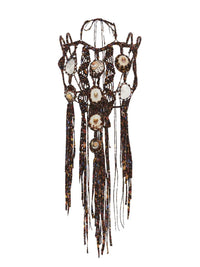Plastron Larry en soie - Multicolor Brown