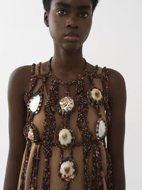 Plastron Larry en soie - Multicolor Brown