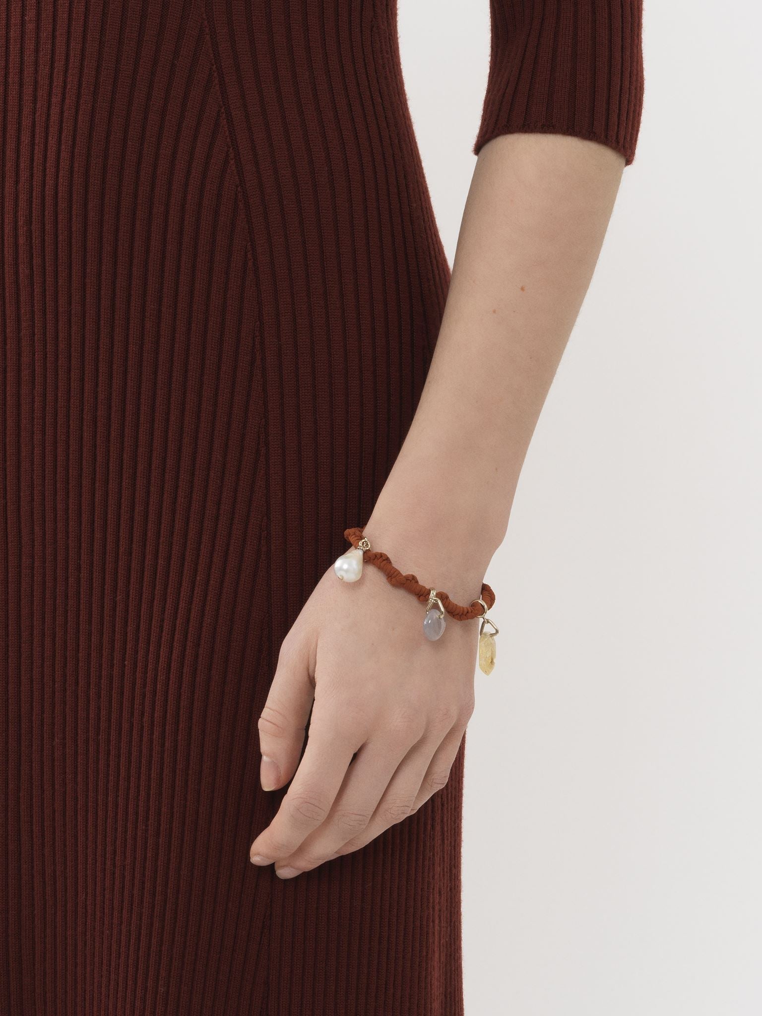 Braçelet Darcey en laiton - Ocre Rouge