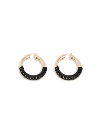 Boucles d'oreilles créoles Maura en laiton - Black