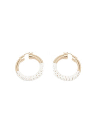 Boucles d'oreilles créoles Maura en laiton - White