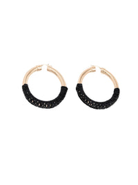 Boucles d'oreilles créoles larges Maura en laiton - Black