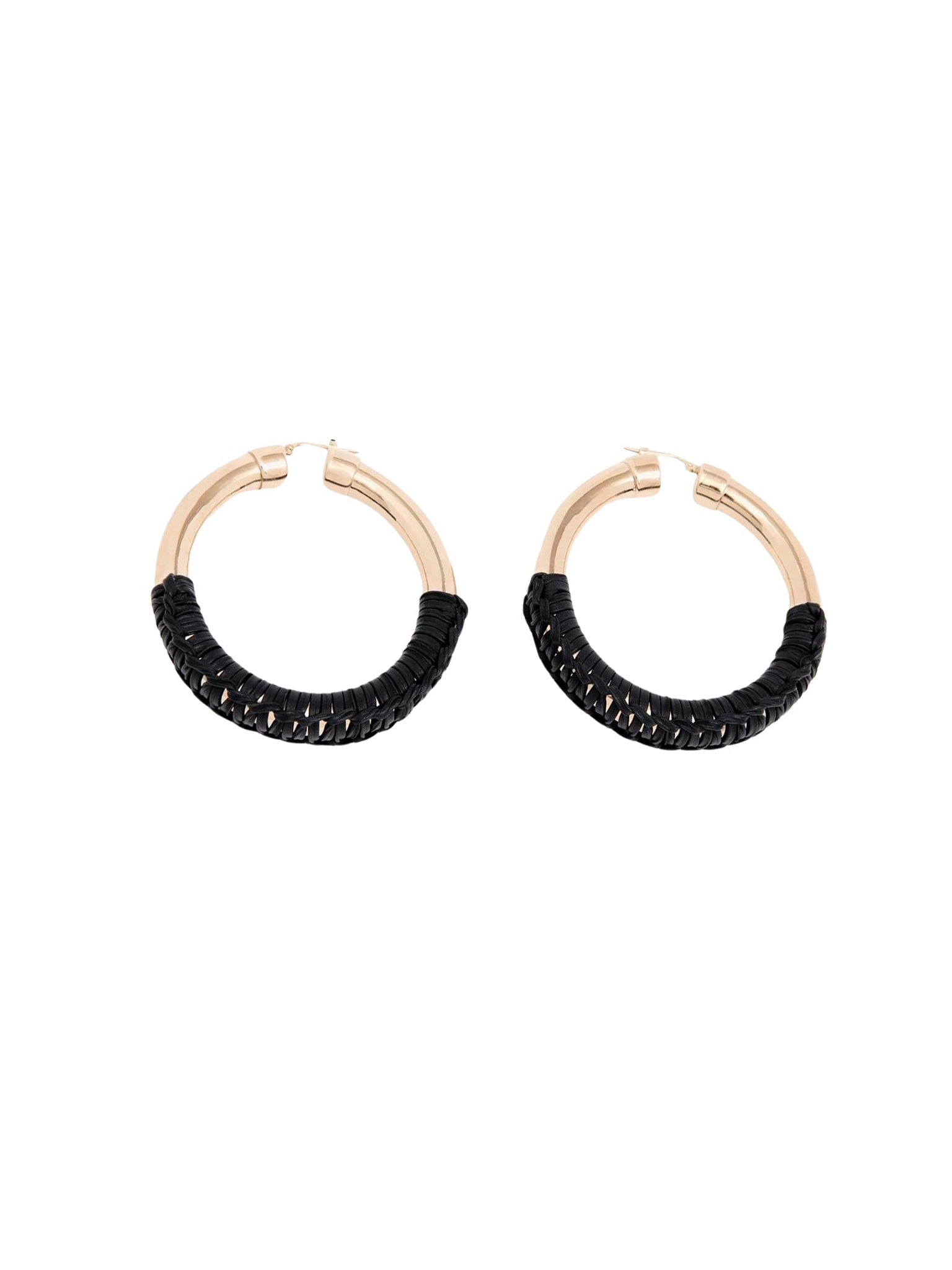 Boucles d'oreilles créoles larges Maura en laiton - Black