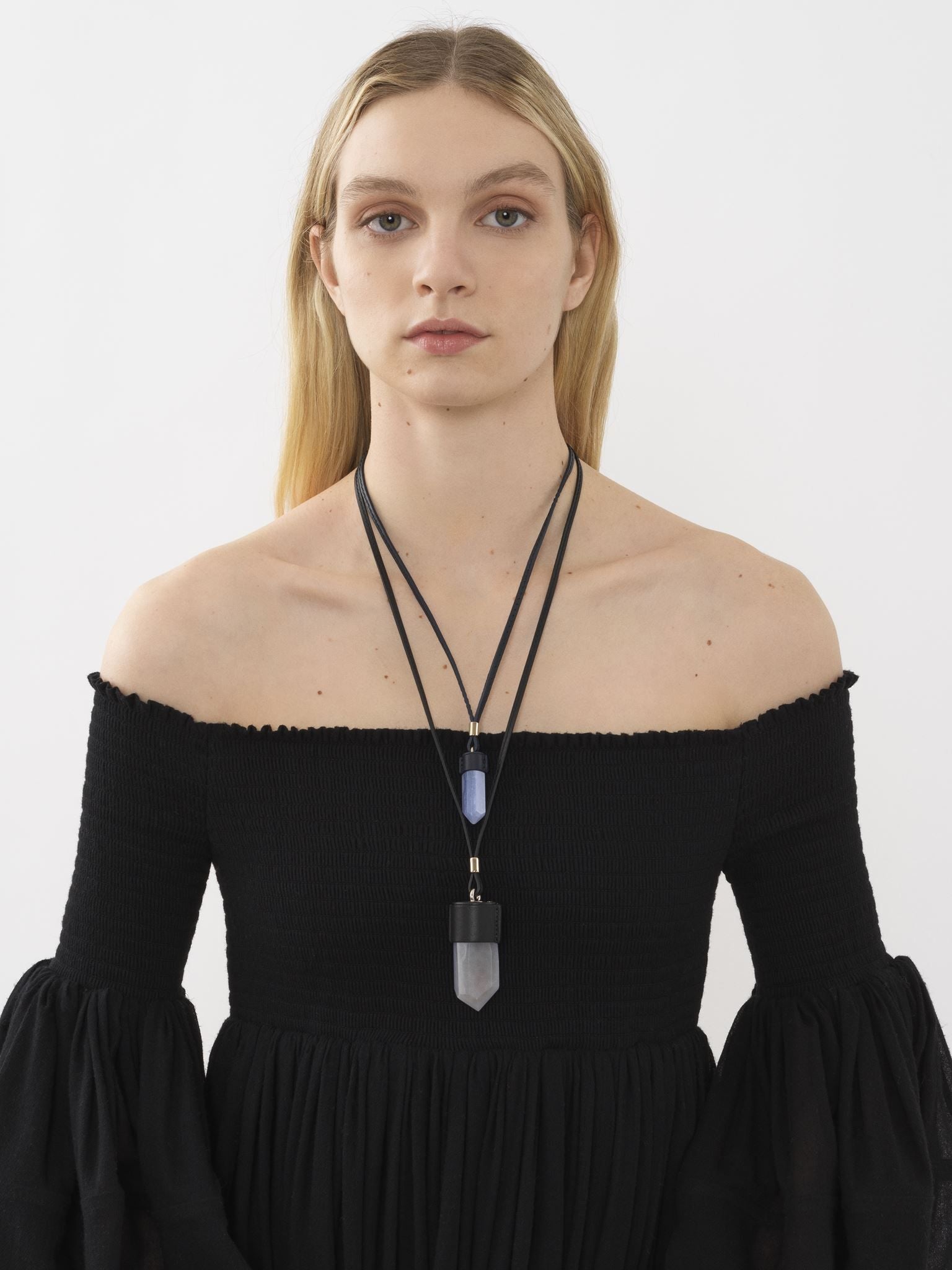 Collier Jemma avec pierre semi-préçieuse - Black & Grey