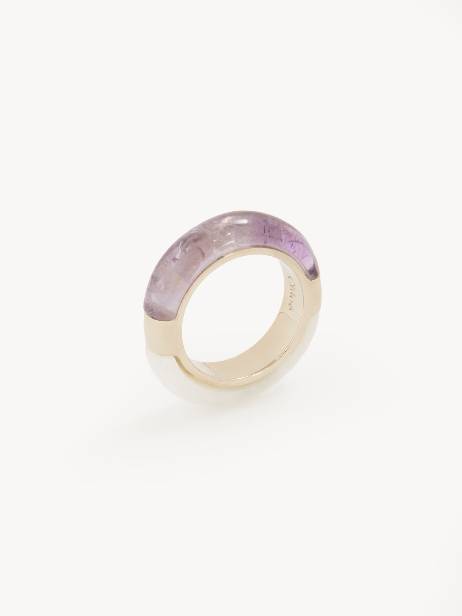 Bague Jamie en laiton - Blanc Violet