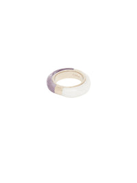 Bague Jamie en laiton - Blanc Violet
