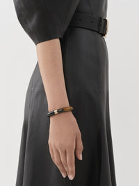 Braçelet jonc Jamie en laiton - Brown & Black