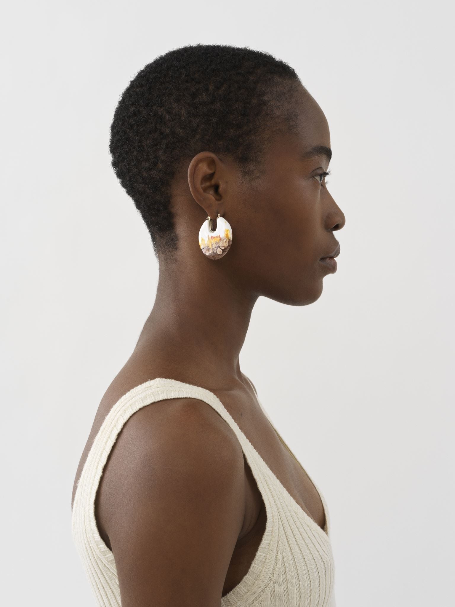 Boucles d’oreilles en laiton - Yellow & White