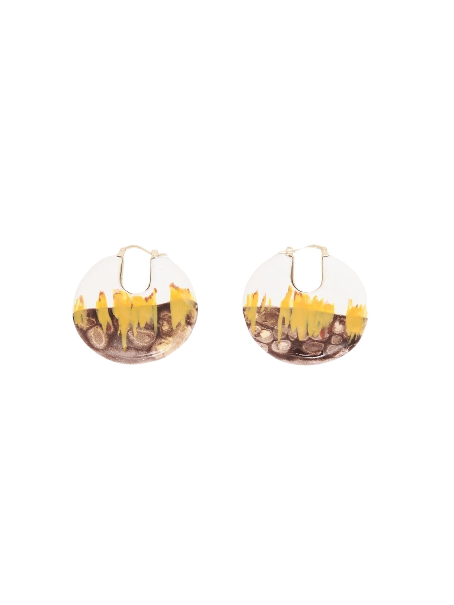 Boucles d’oreilles en laiton - Yellow & White