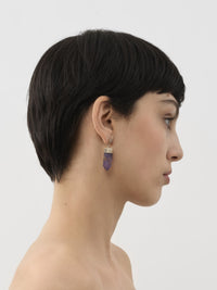 Boucles d’oreilles Jemma en laiton et pierre semi préçieuse - Purple & Pink