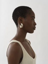 Boucles d’oreilles créoles Nancy en laiton - Gold Color