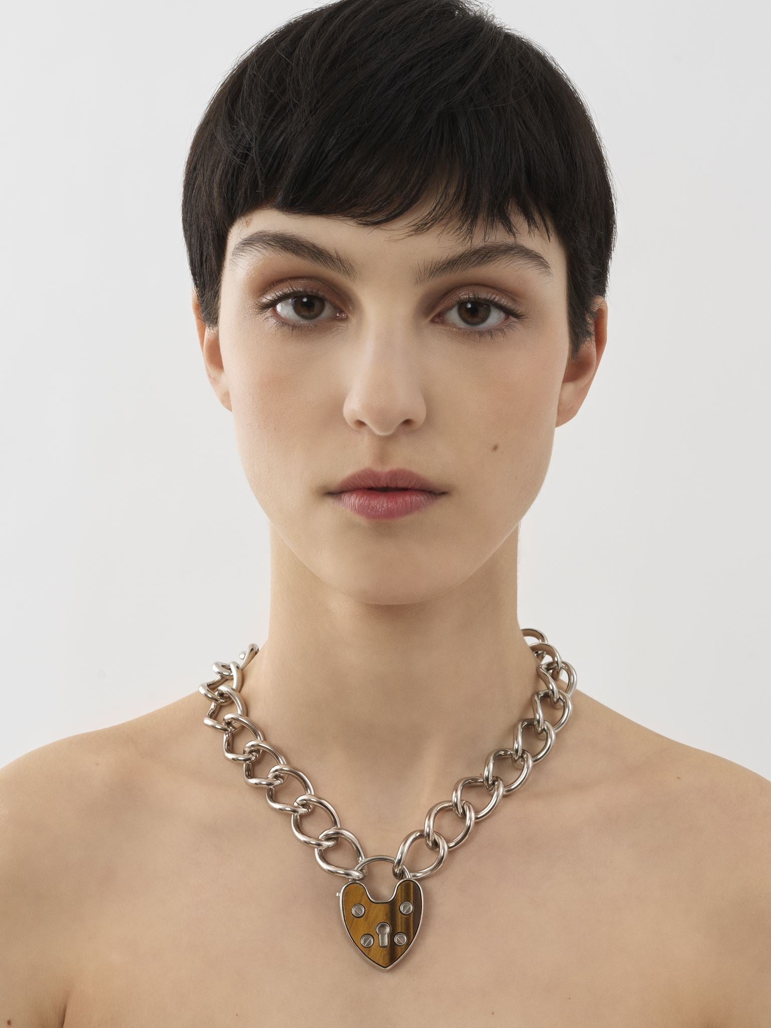 Collier Nikkie en laiton - Palladium