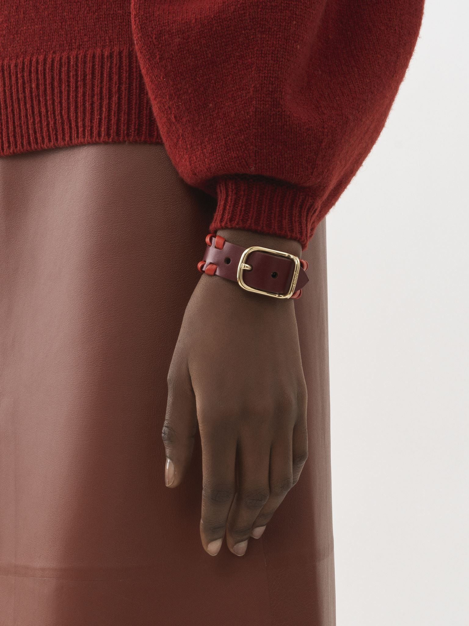 Braçelet Mony en cuir - Red & Orange