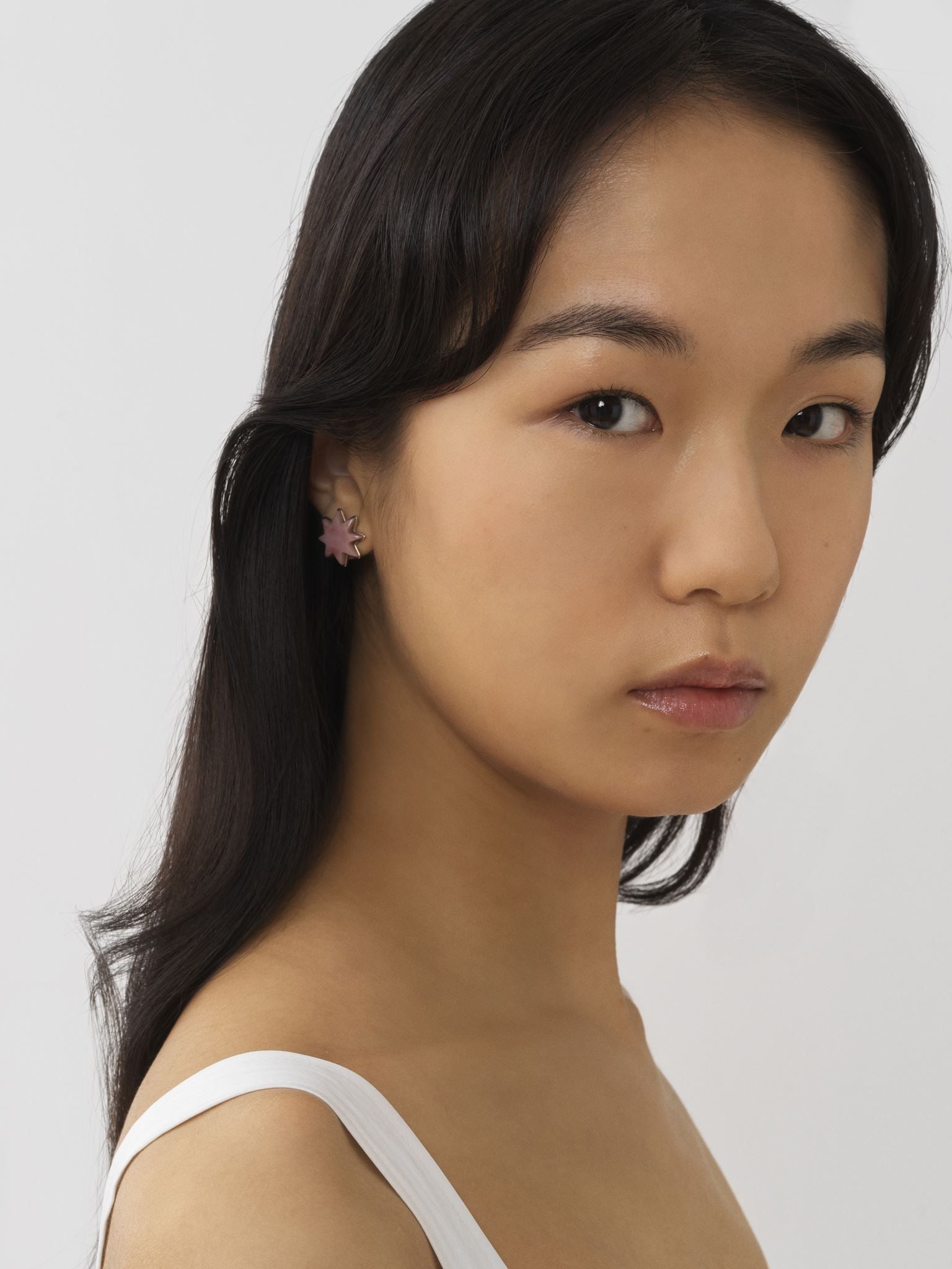 Boucles d'oreilles Oryon en laiton - Creamy Pink