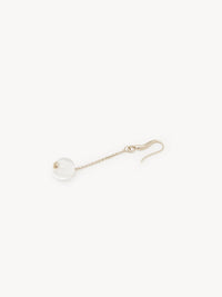 Boucles d’oreilles pendantes Darcey verre soufflé nacré en laiton - Pearl