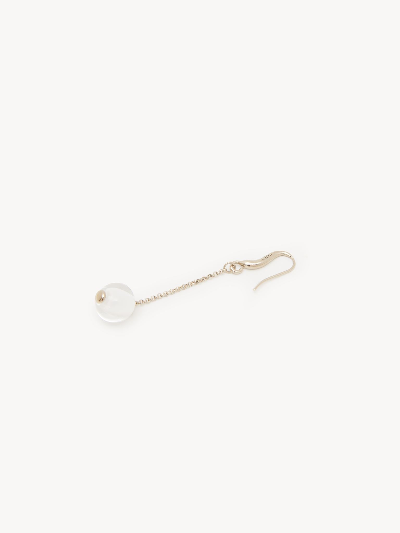 Boucles d’oreilles pendantes Darcey verre soufflé nacré en laiton - Pearl