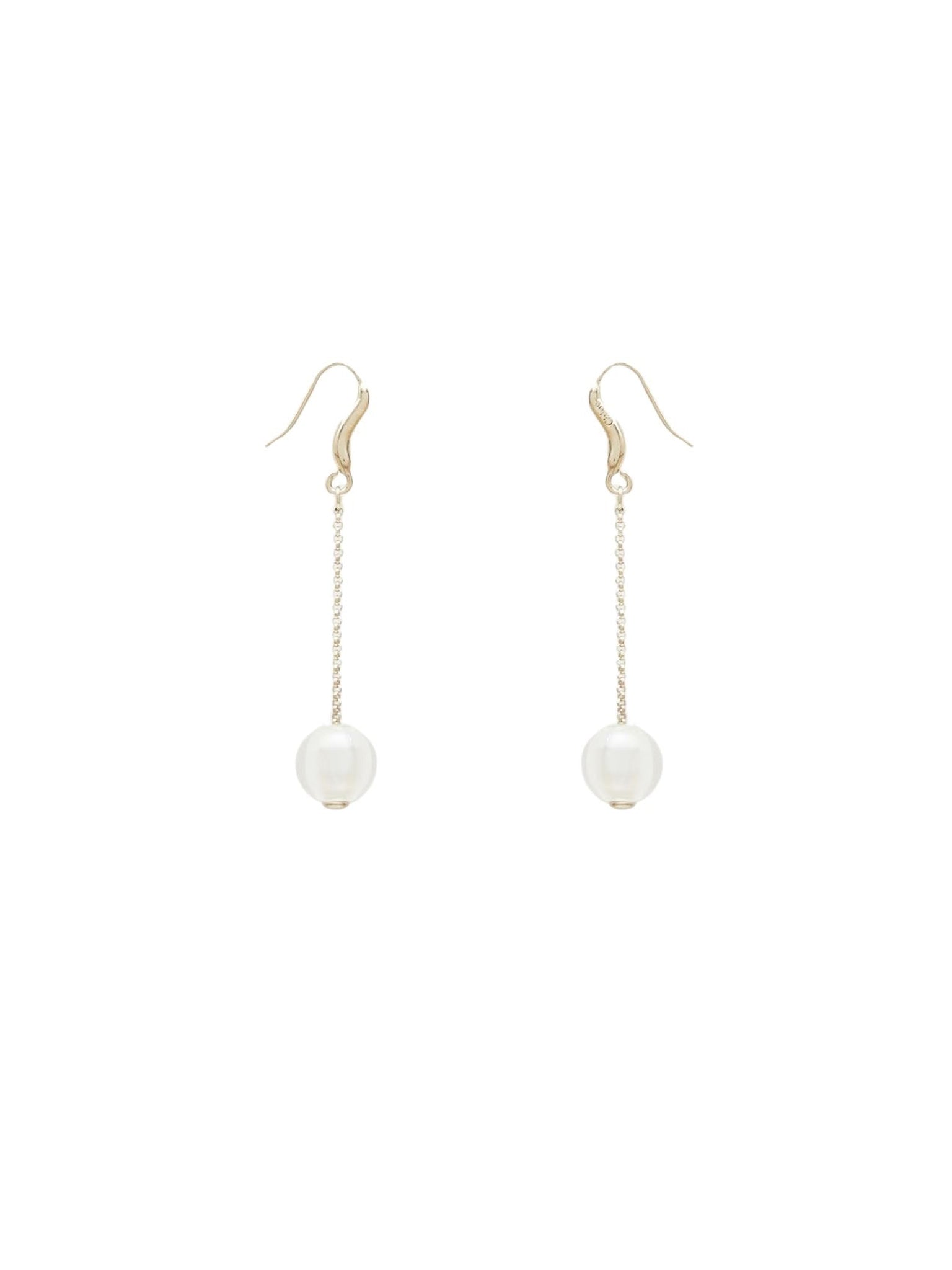 Boucles d’oreilles pendantes Darcey verre soufflé nacré en laiton - Pearl