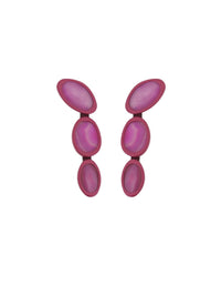 Boucles d’oreilles Jemma géode d'agate en laiton - Fuchsia Purple