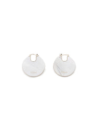 Boucles d’oreilles Jemma en laiton et pierre semi préçieuse - Pearl