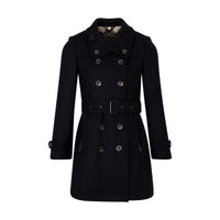 Trench-coat court en double sergé de laine - Black