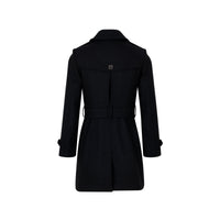 Trench-coat court en double sergé de laine - Black