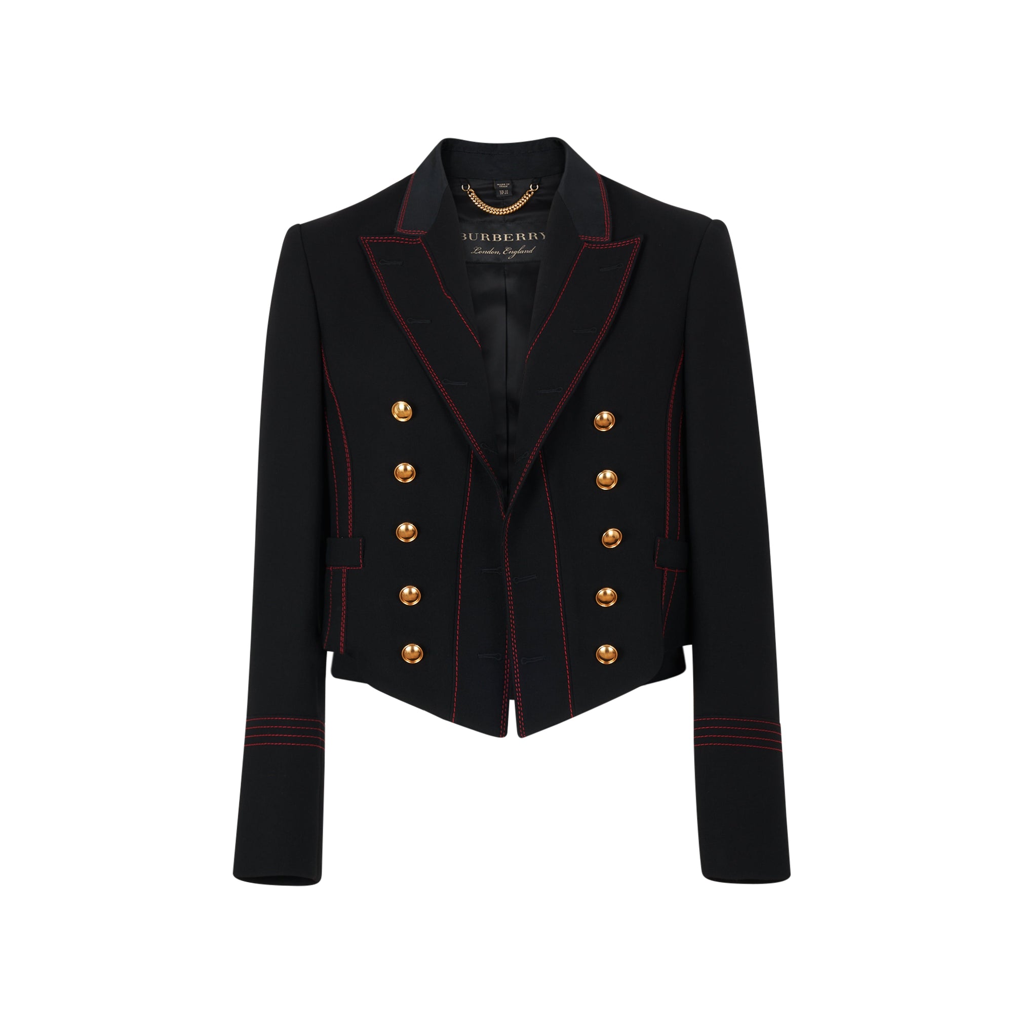 Veste militaire en sergé de soie et de laine - Black