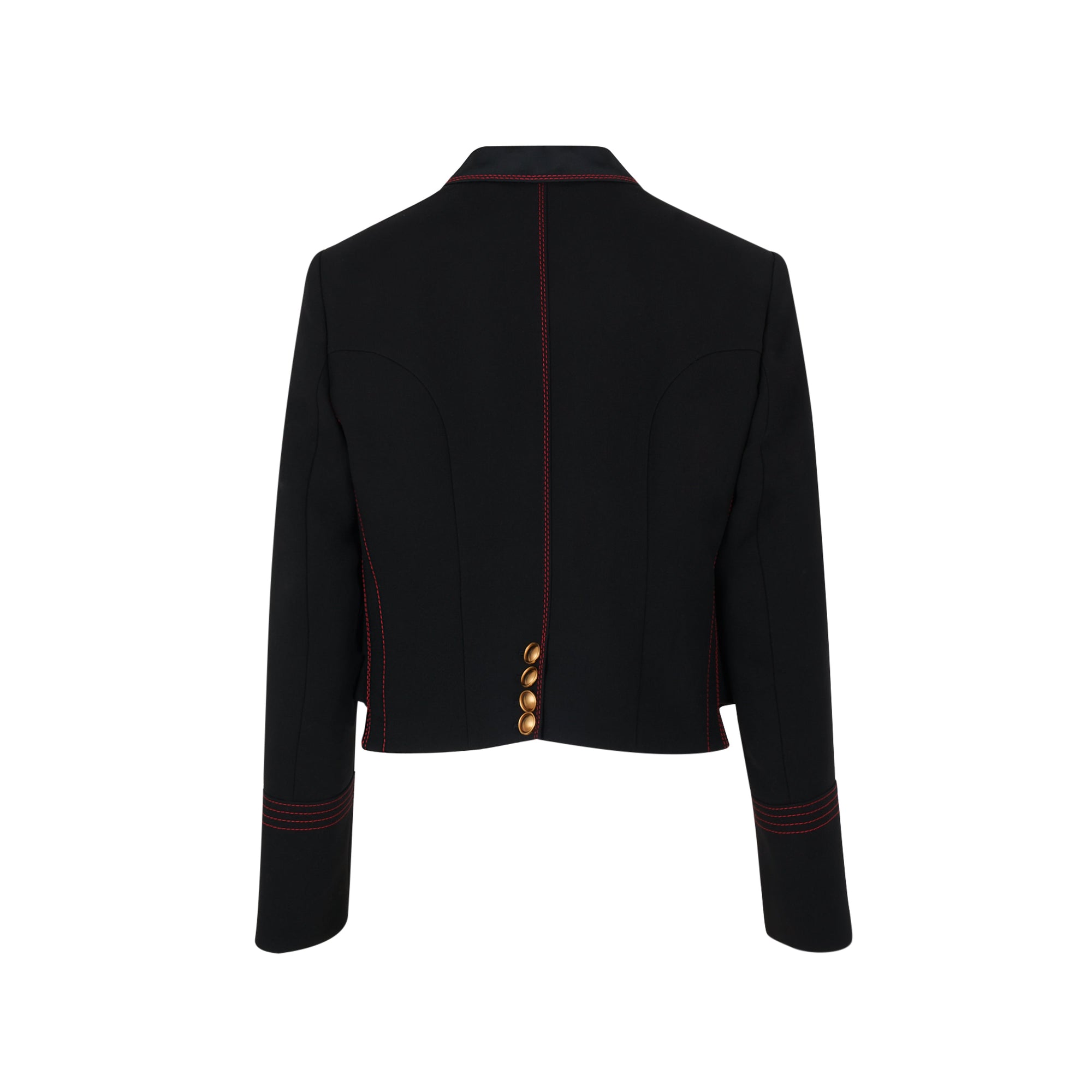 Veste militaire en sergé de soie et de laine - Black