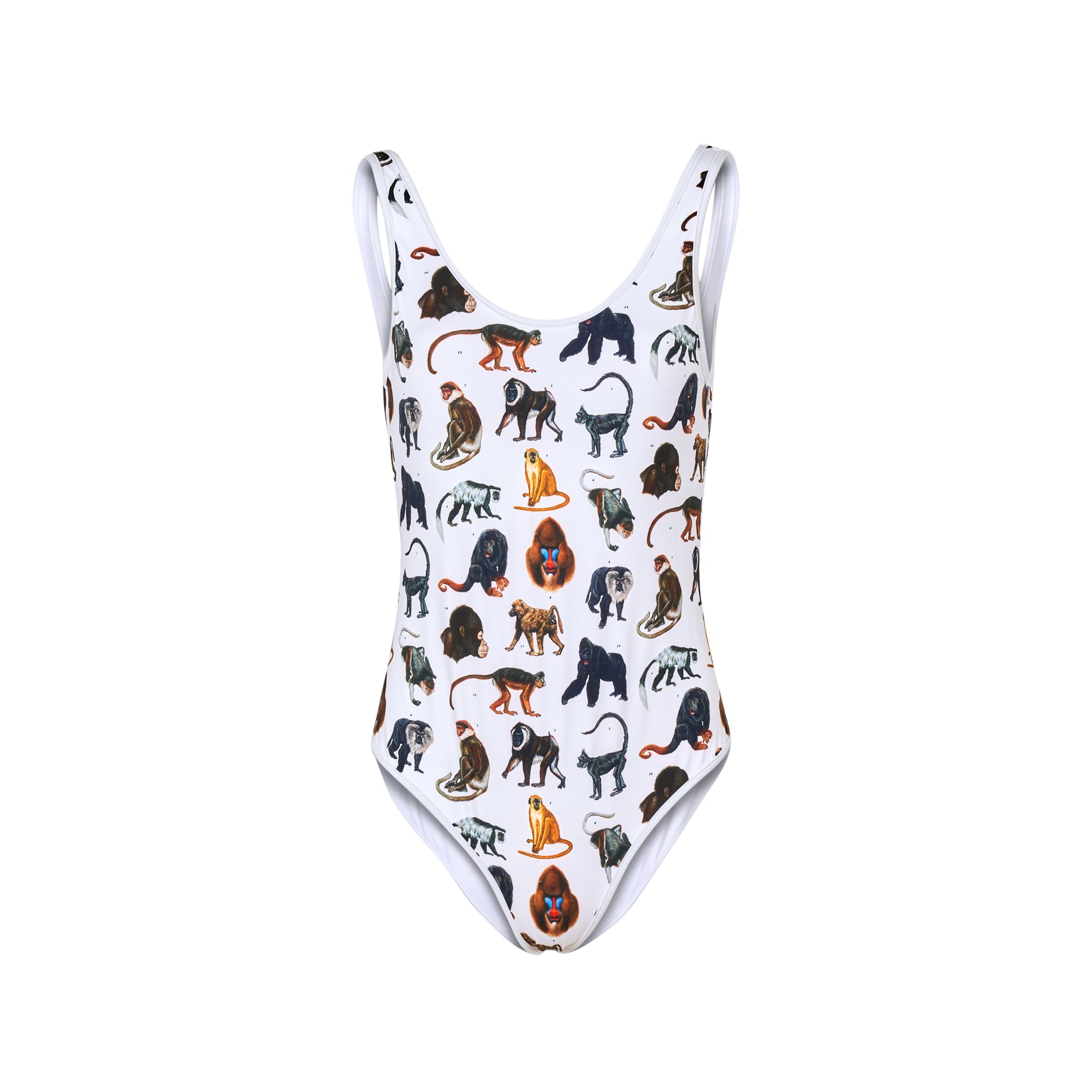 Maillot de bain à imprimé singe - Optic White