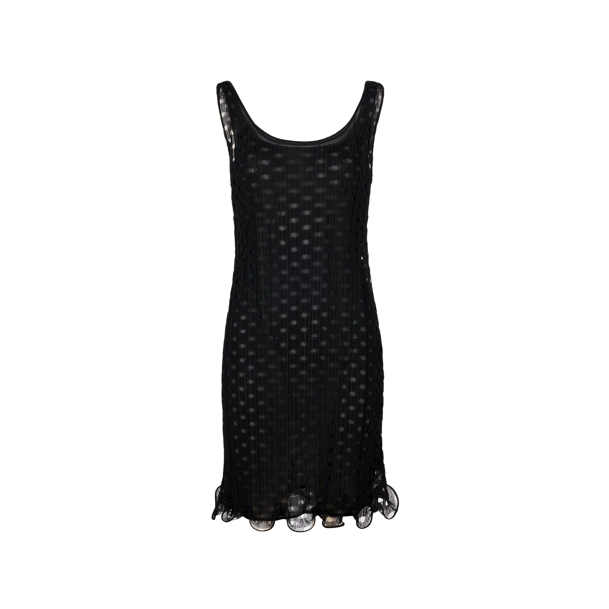 Robe nuisette en tulle à volants - Black