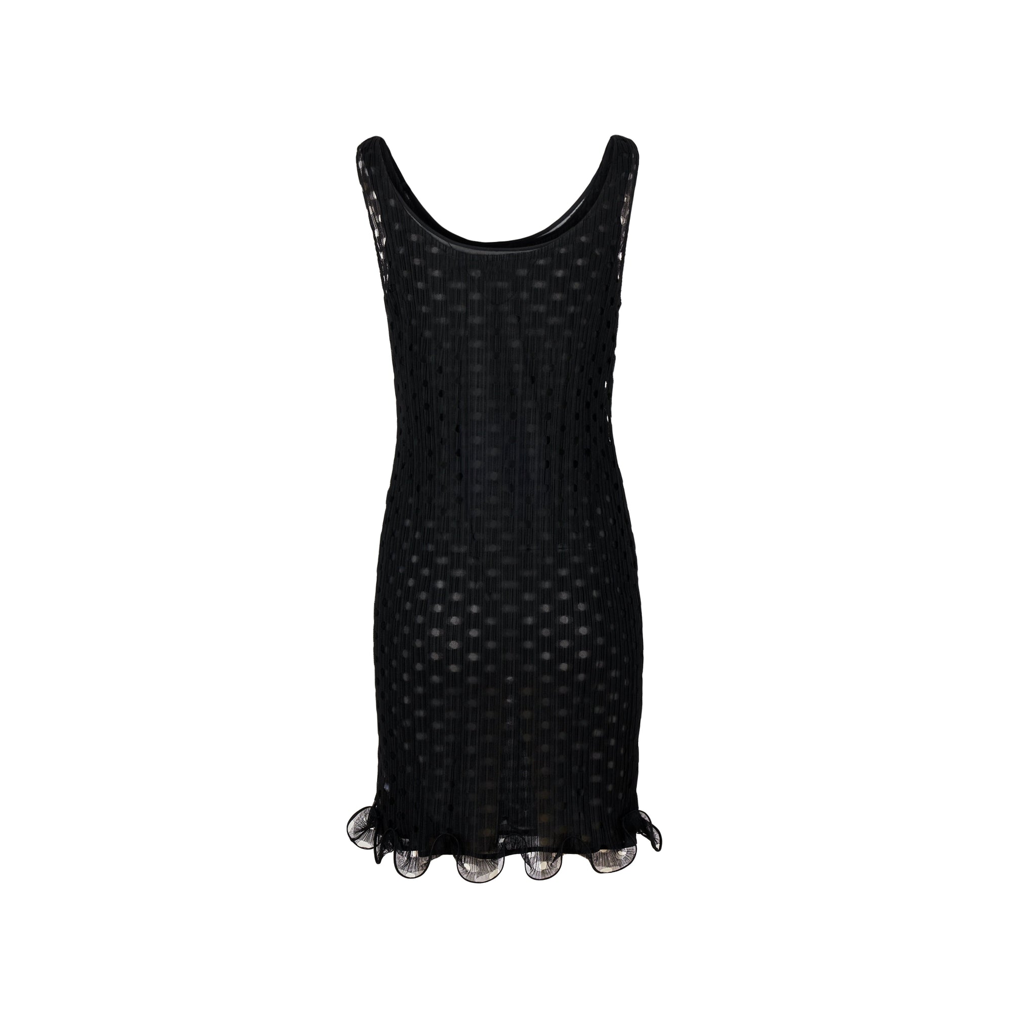 Robe nuisette en tulle à volants - Black