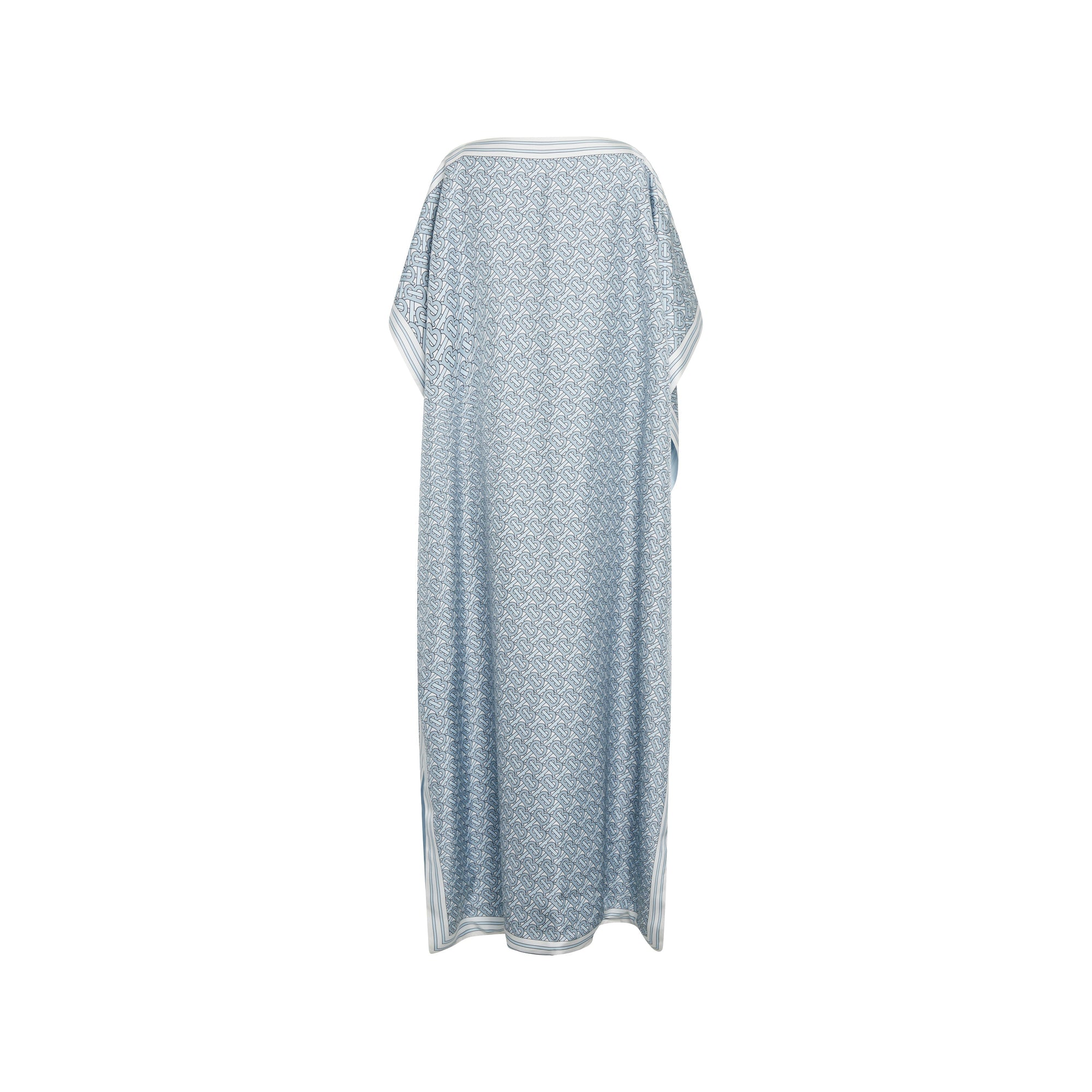 Cape longue à motif monogramme en soie - Pale Blue