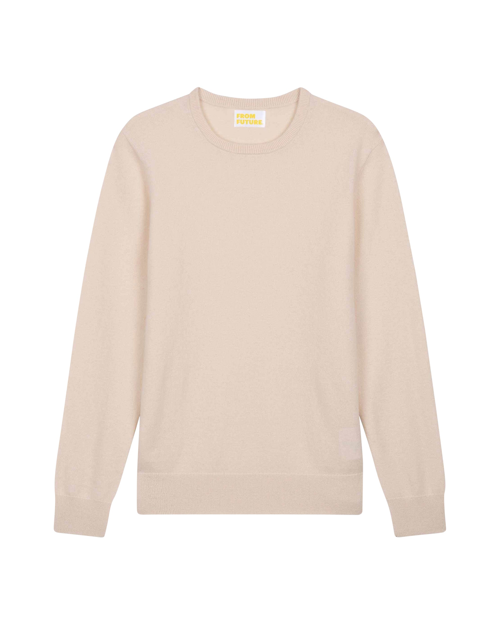 Pull léger à col rond en cachemire - Ecru