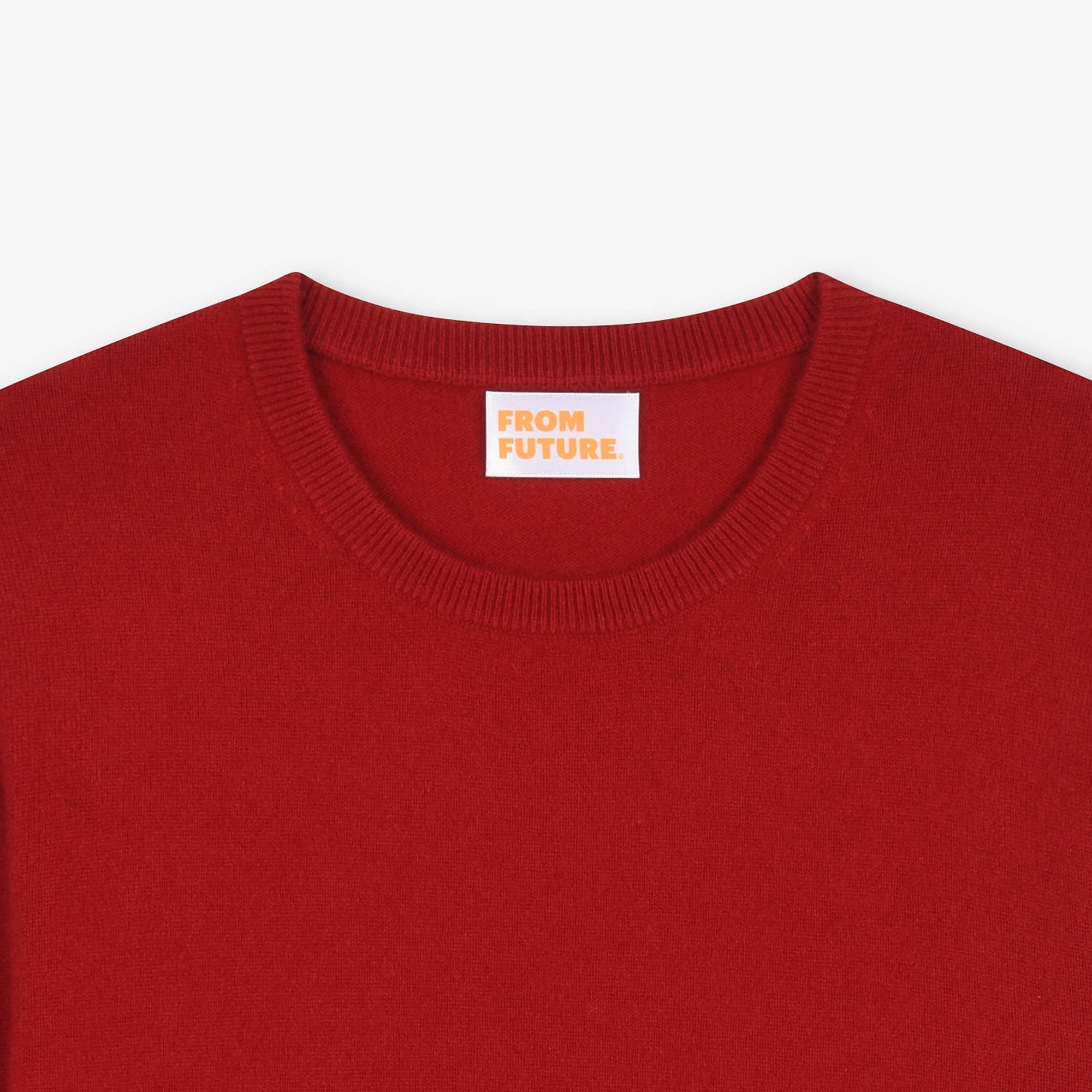 Pull léger à col rond en cachemire - Cherry Red