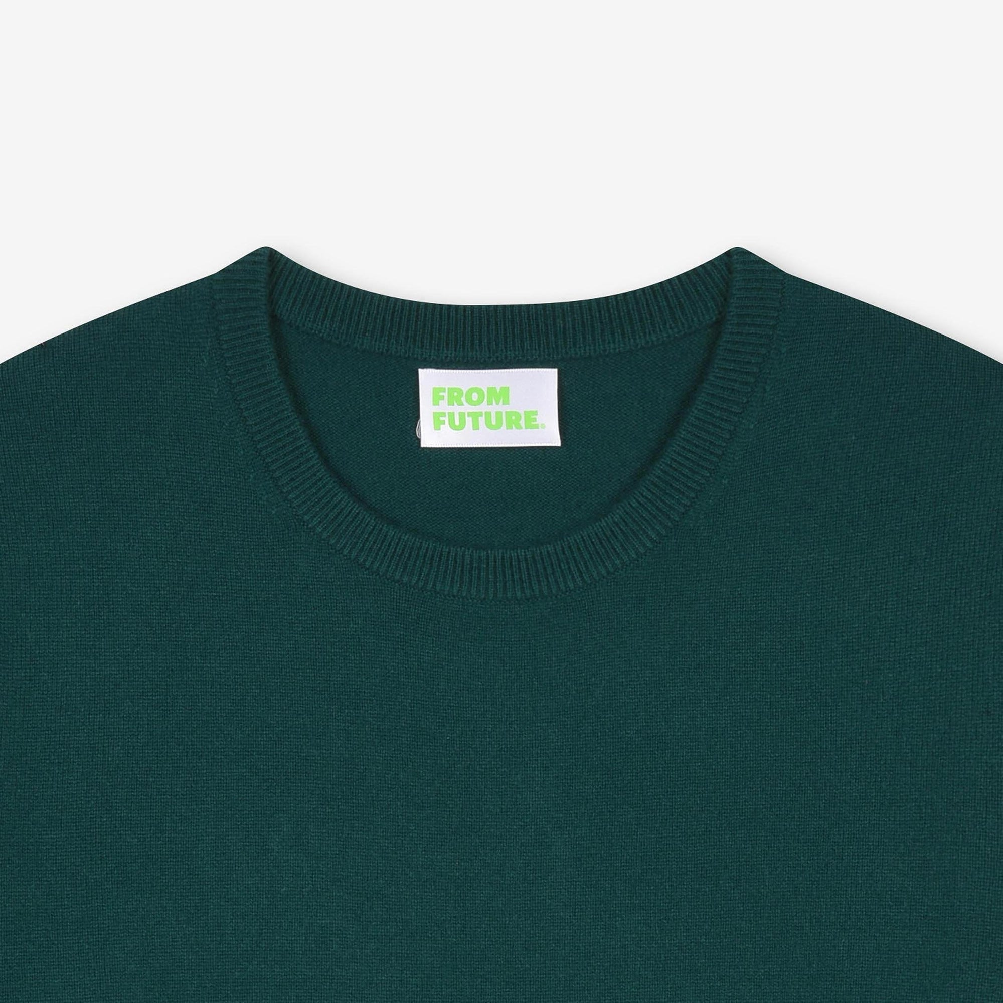 Pull léger à col rond en cachemire - English Green