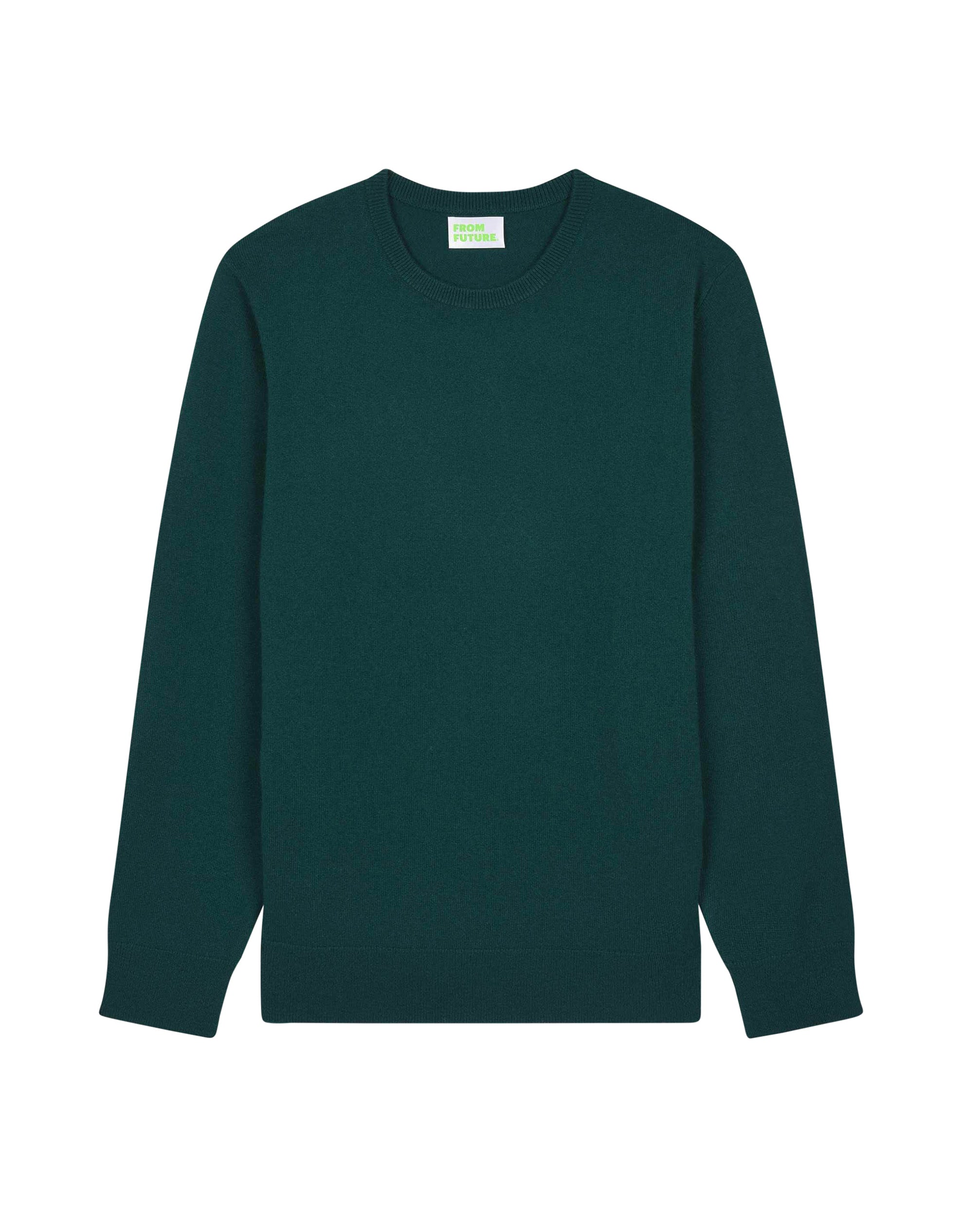 Pull léger à col rond en cachemire - English Green
