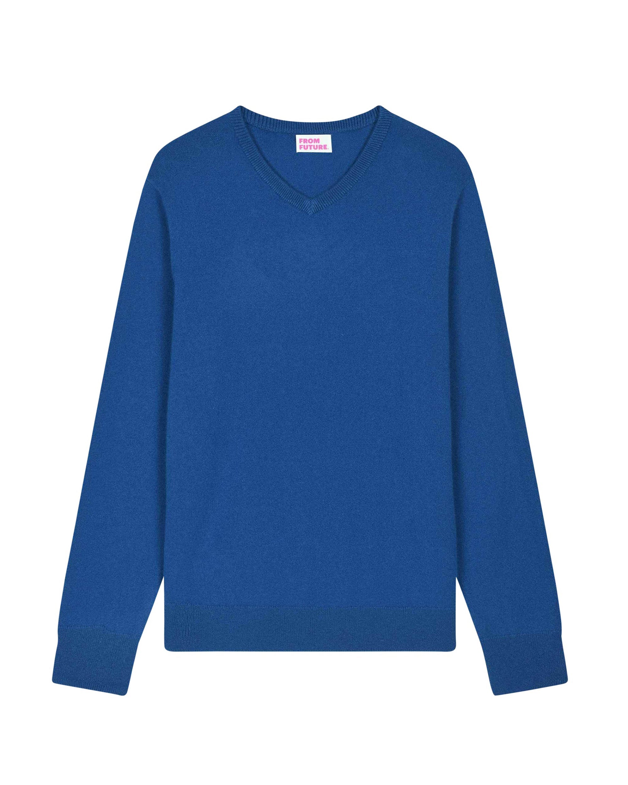 Pull à col V Baby en cachemire - English Blue
