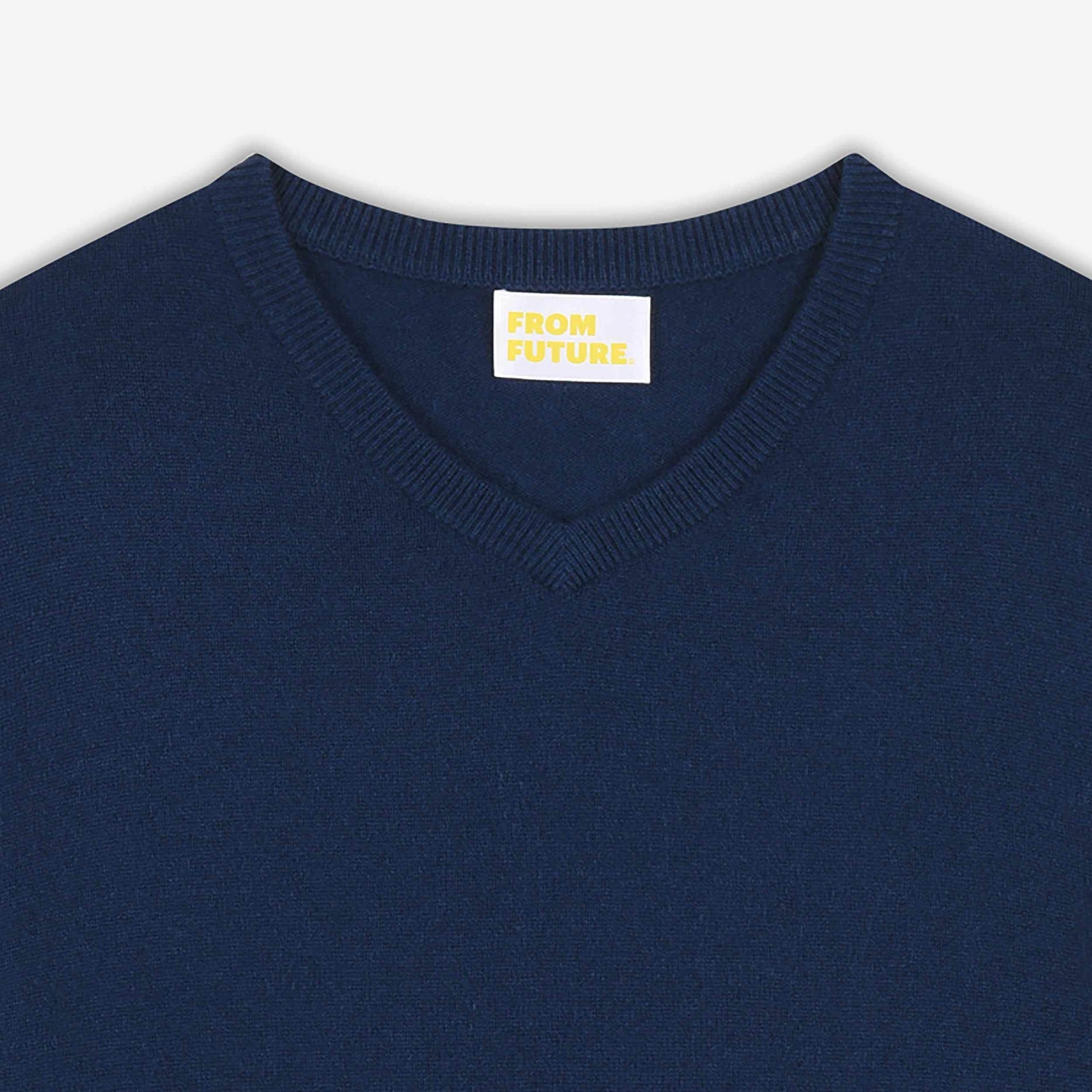Pull à col V Baby en cachemire - Indigo-Blue