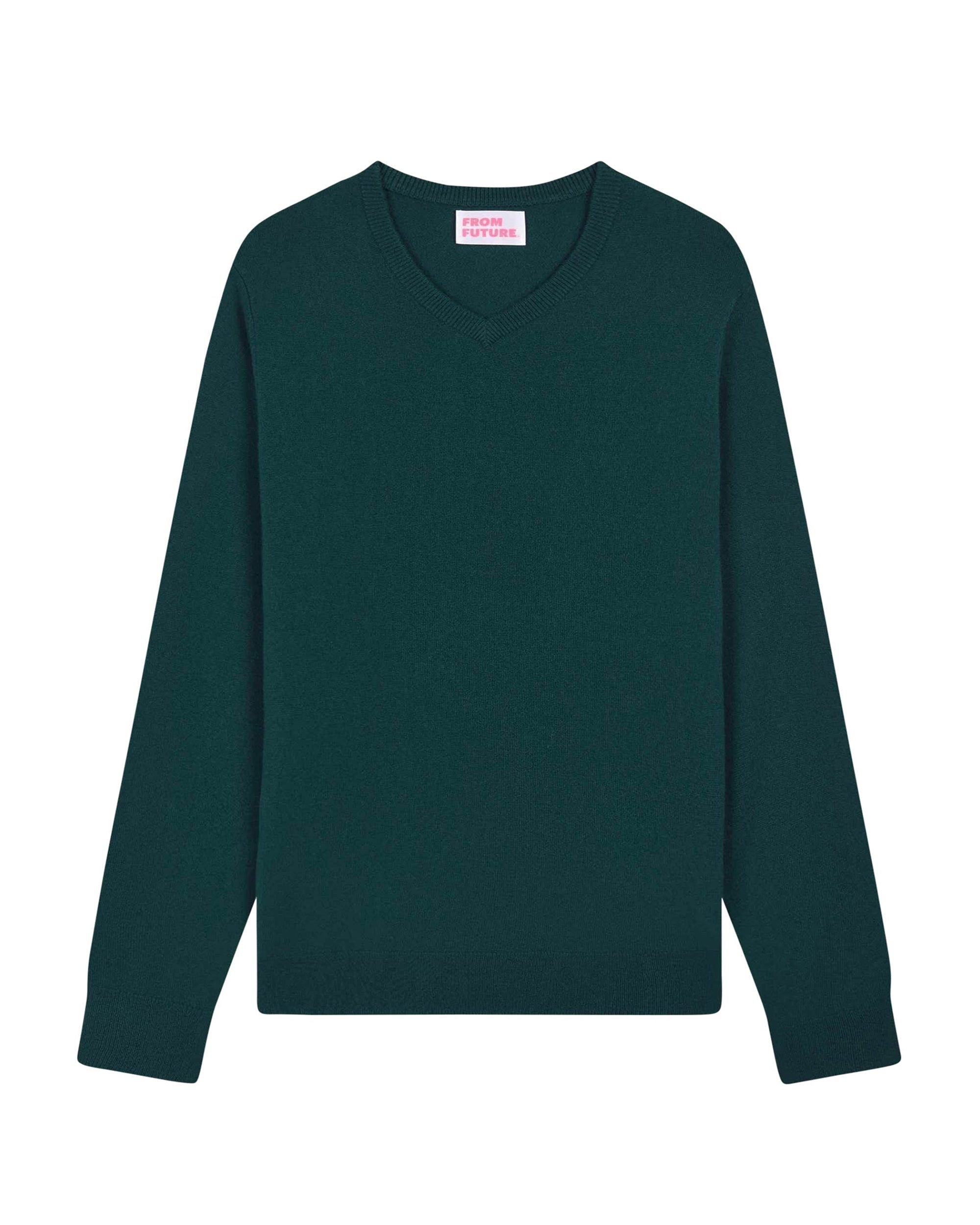 Pull à col V Baby en cachemire - English Green