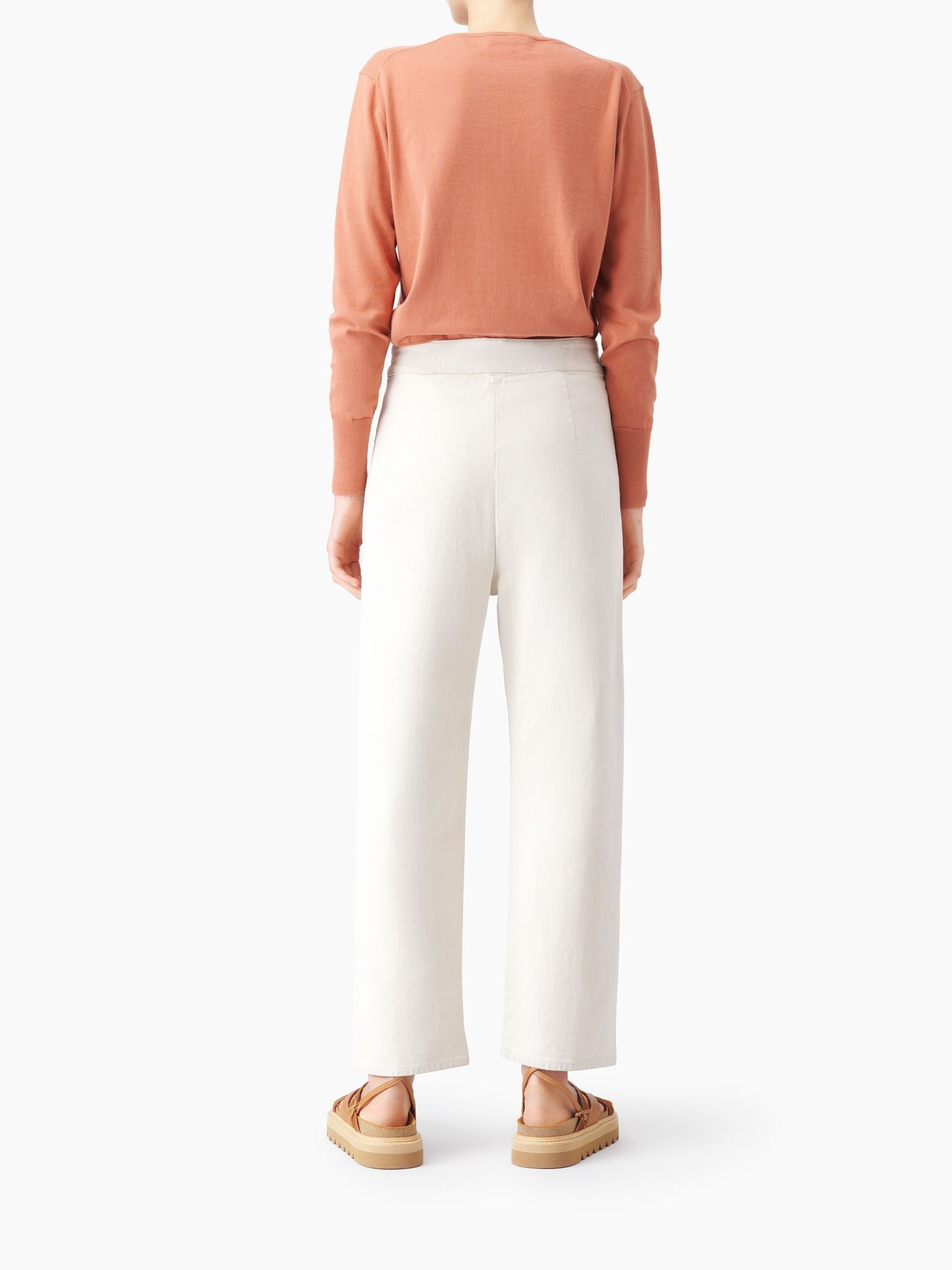 Pantalon à pont en denim sable - Bleached Khaki