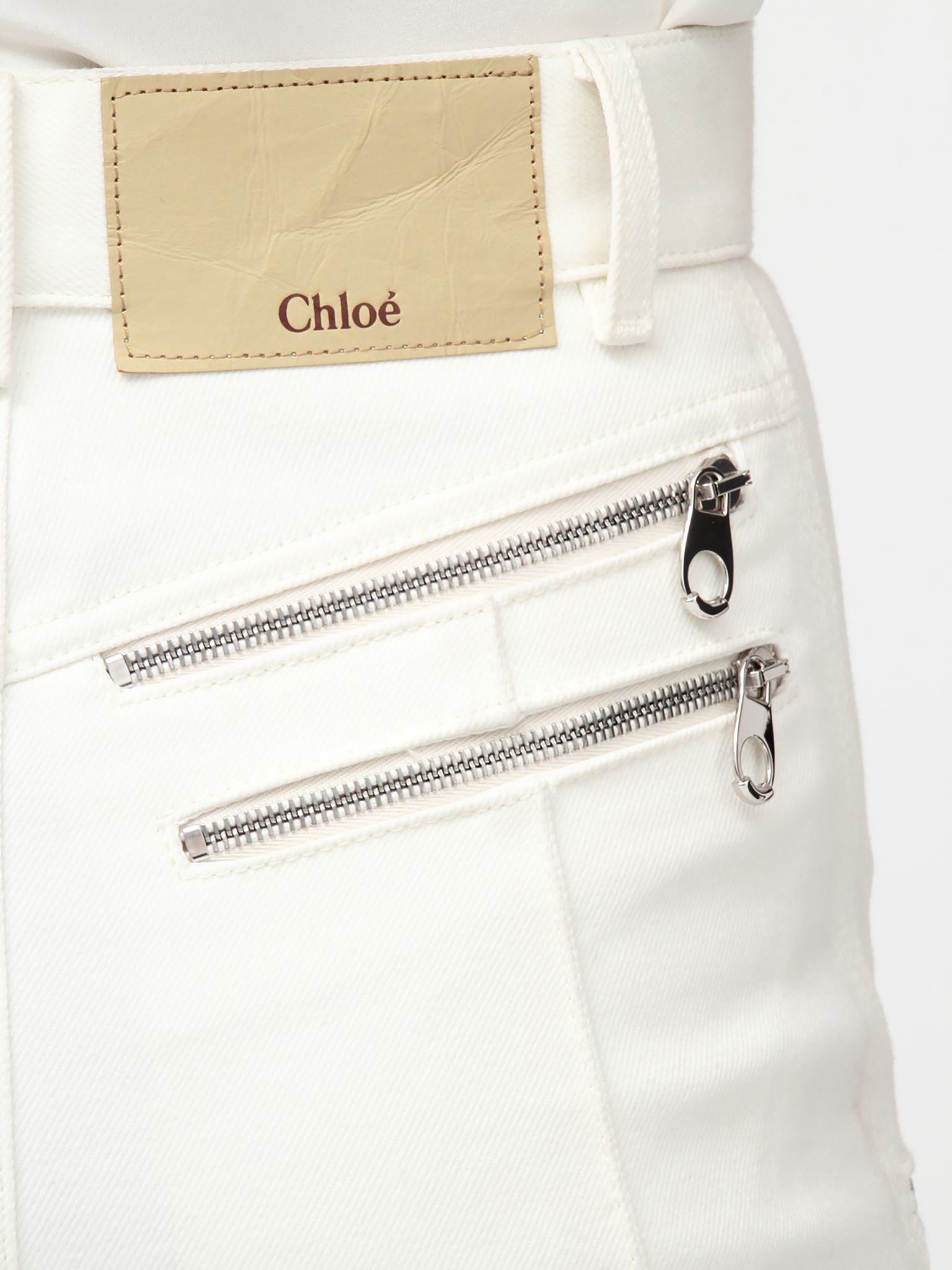 Pantalon évasé à zip - Dusty White