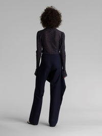 Pantalon noué en soie - Nuit Orageuse