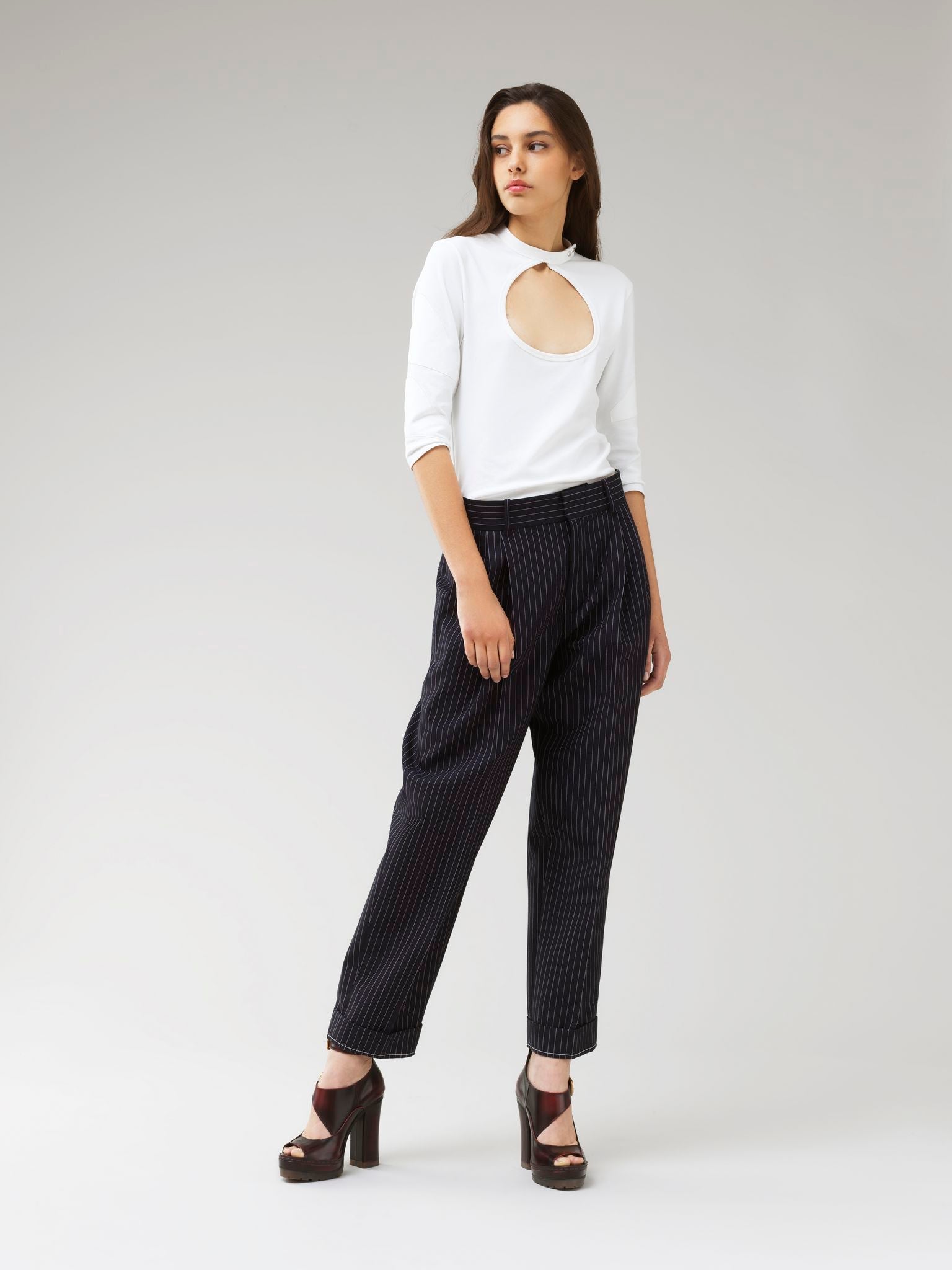 Pantalon carotte en laine - Ink Navy