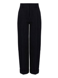 Pantalon carotte en laine - Ink Navy