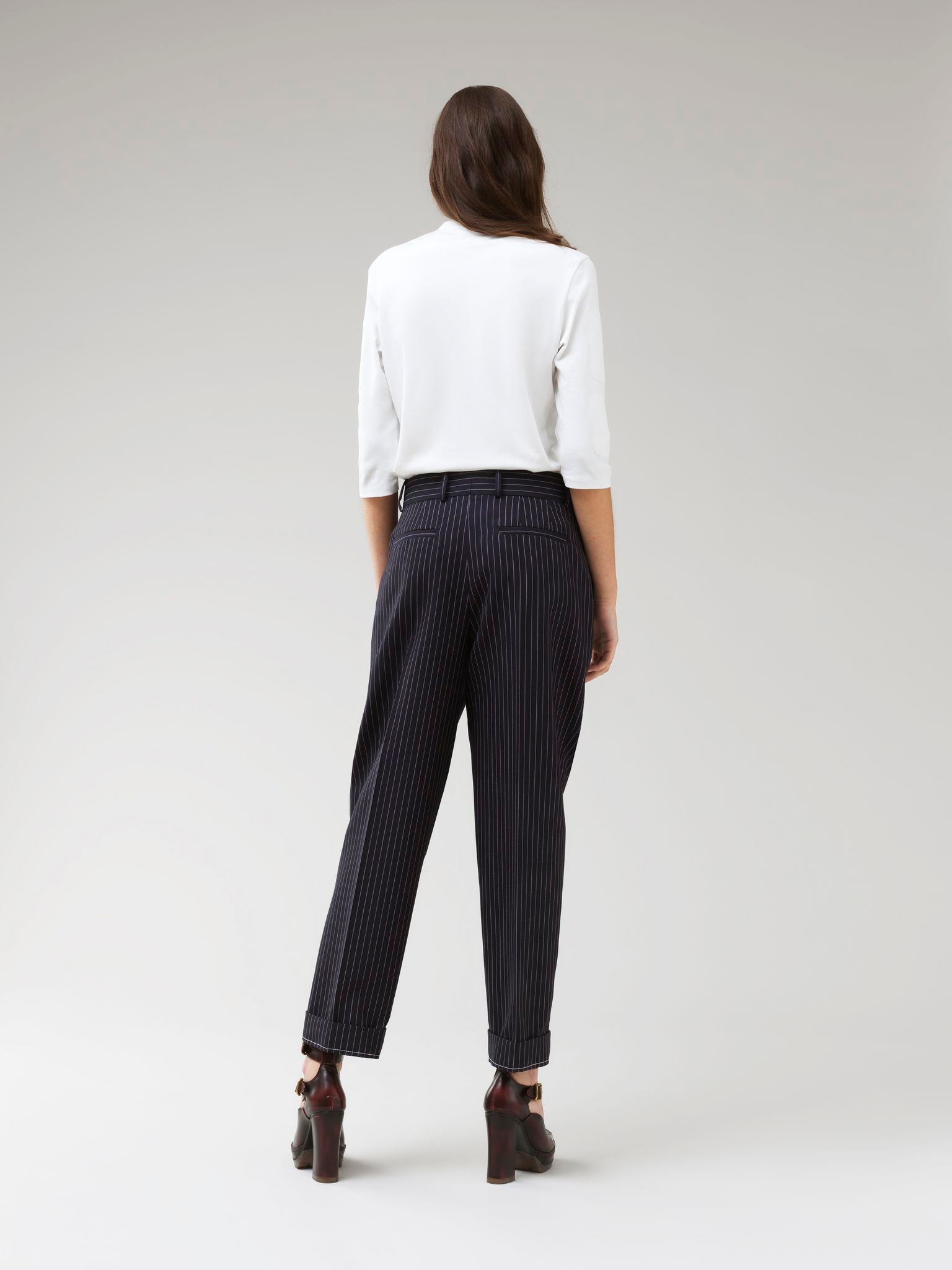 Pantalon carotte en laine - Ink Navy