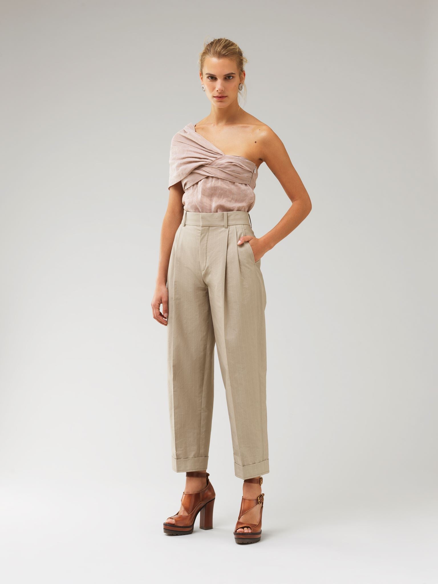 Pantalon carotte en laine - Eternal Grey