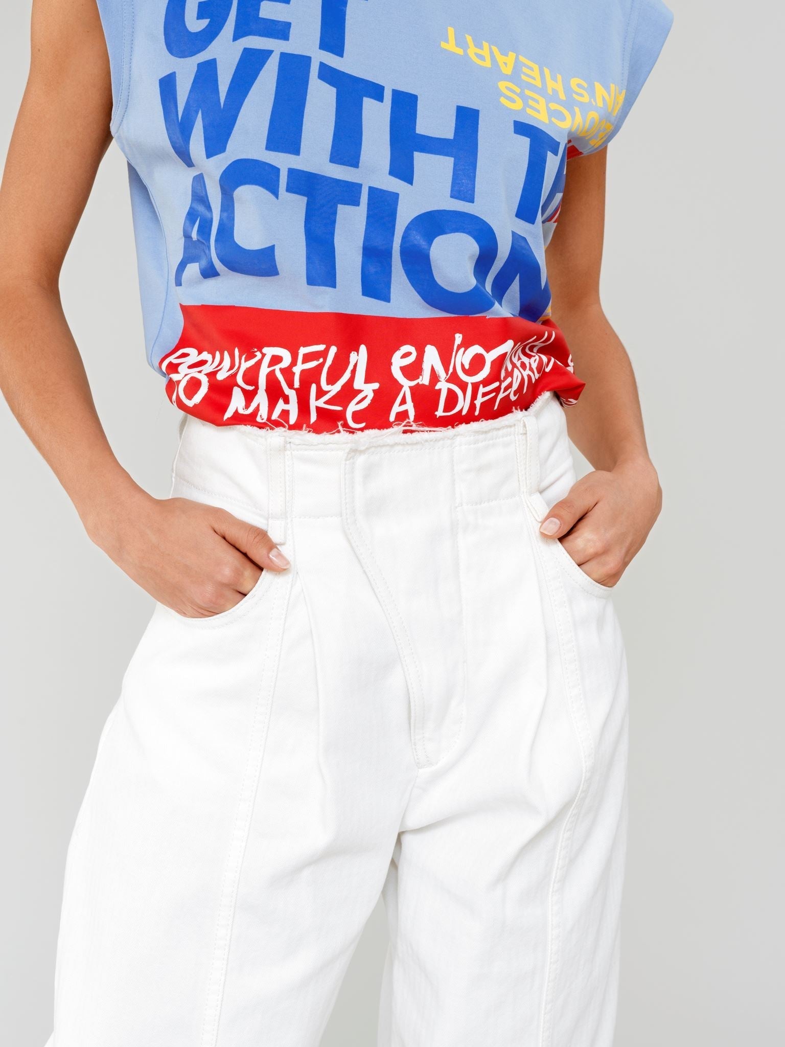 Pantalon large - Blanc